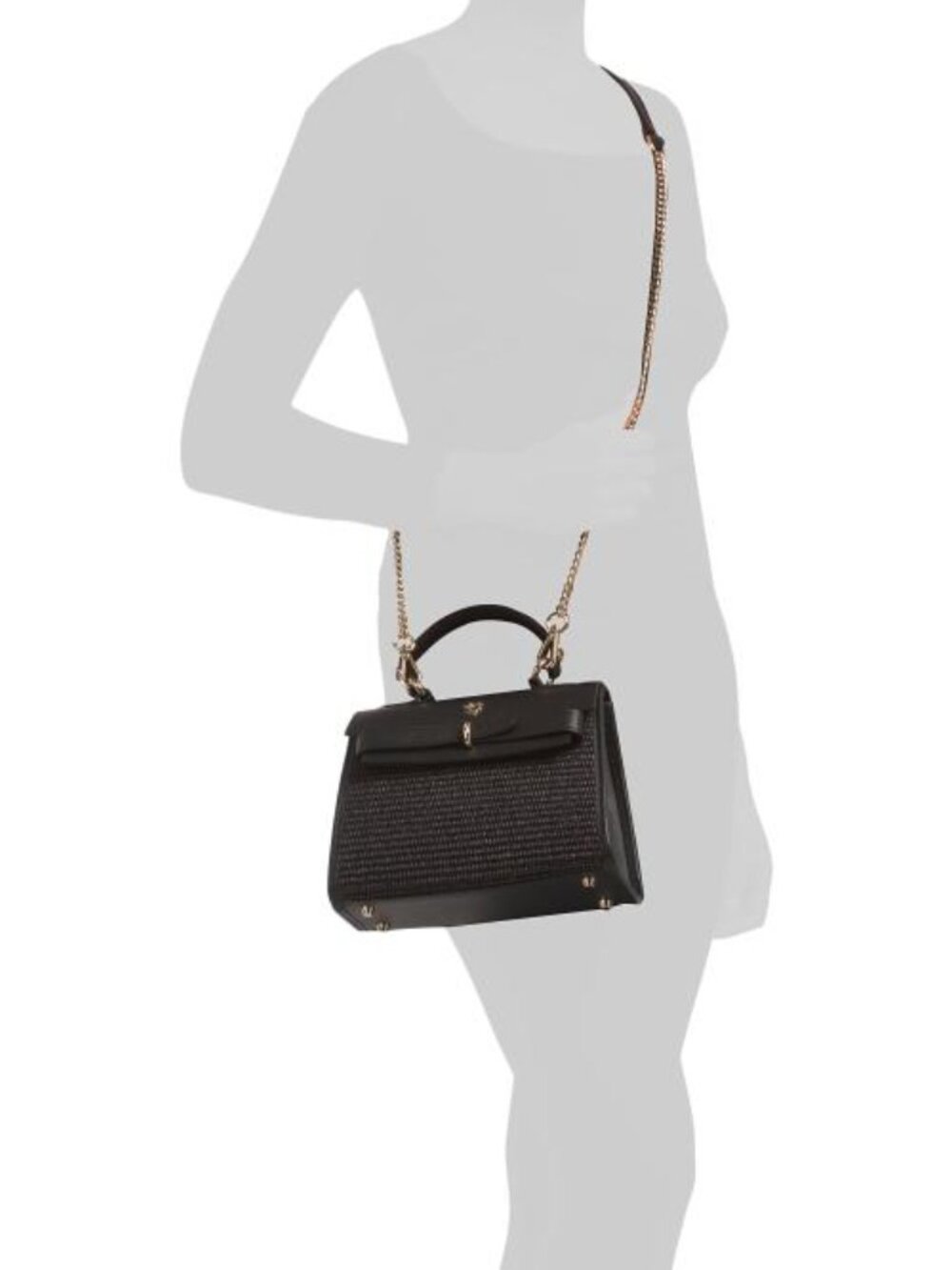 PRATESI Made In Italy Straw Flap Satchel - Picture 4 of 4